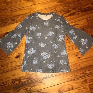 Gray floral top